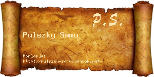 Pulszky Samu névjegykártya